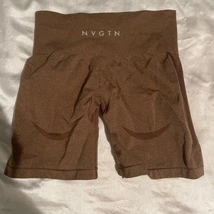 MOCHA brown NVGTN seamless contour shorts.